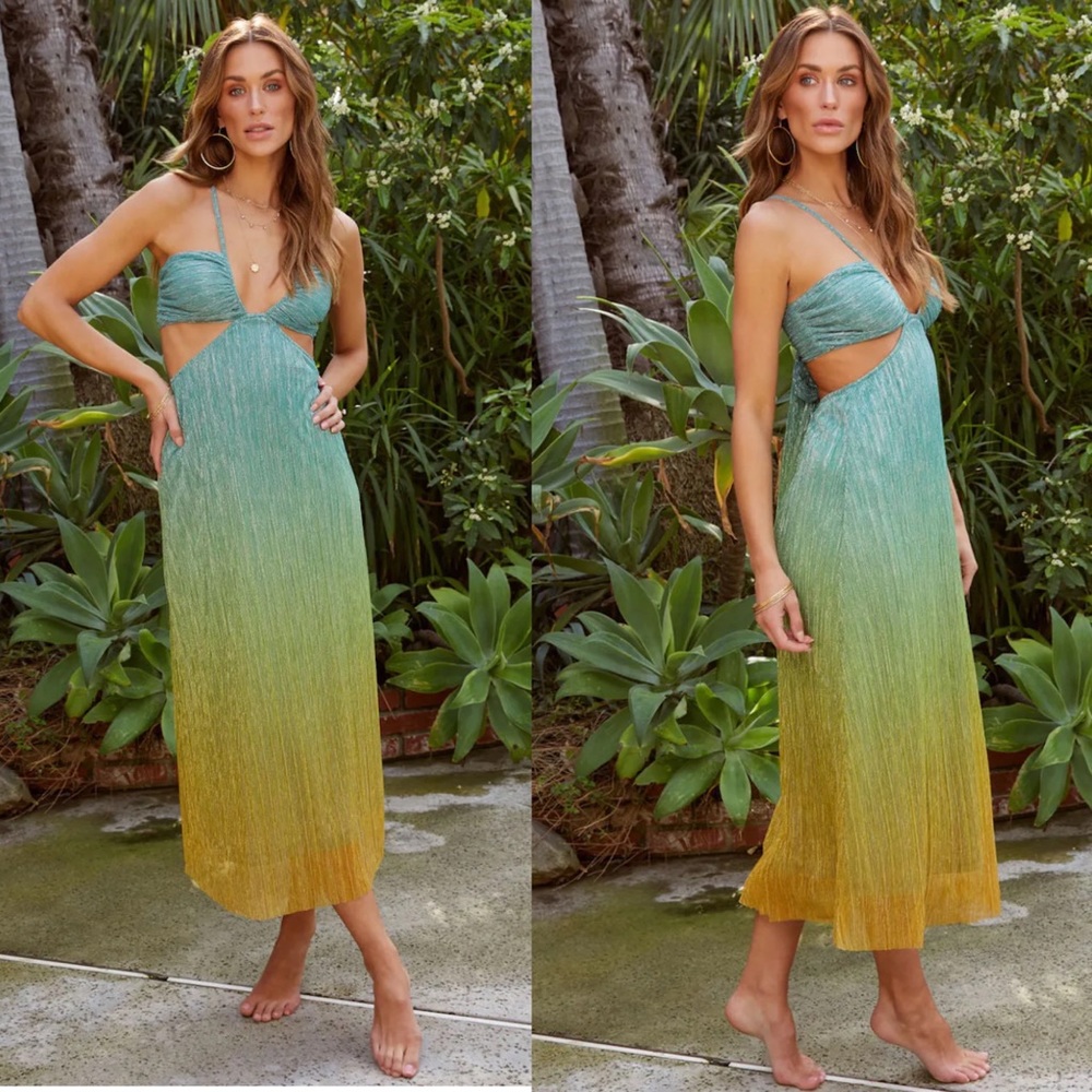Ombre Shimmer Midi Dress